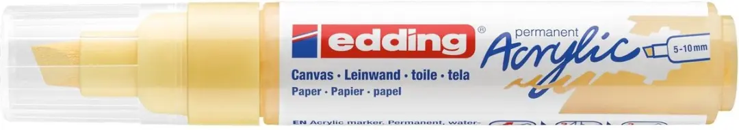 edding 5000 Acrylmarker Breed - 915 Pastelgeel - afbeelding 2 van 3