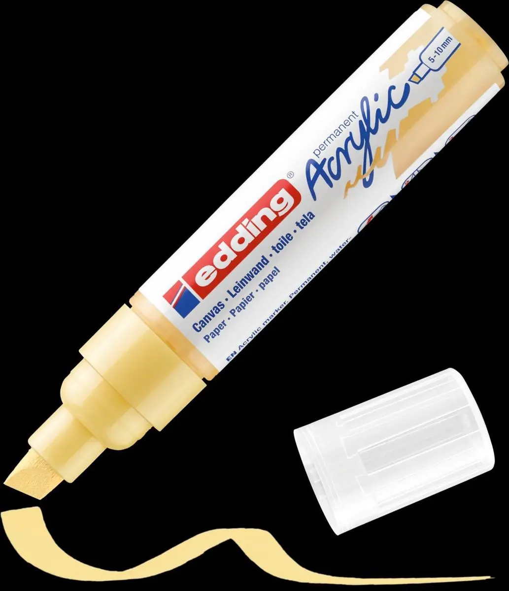 edding 5000 Acrylmarker Breed - 915 Pastelgeel - afbeelding 3 van 3