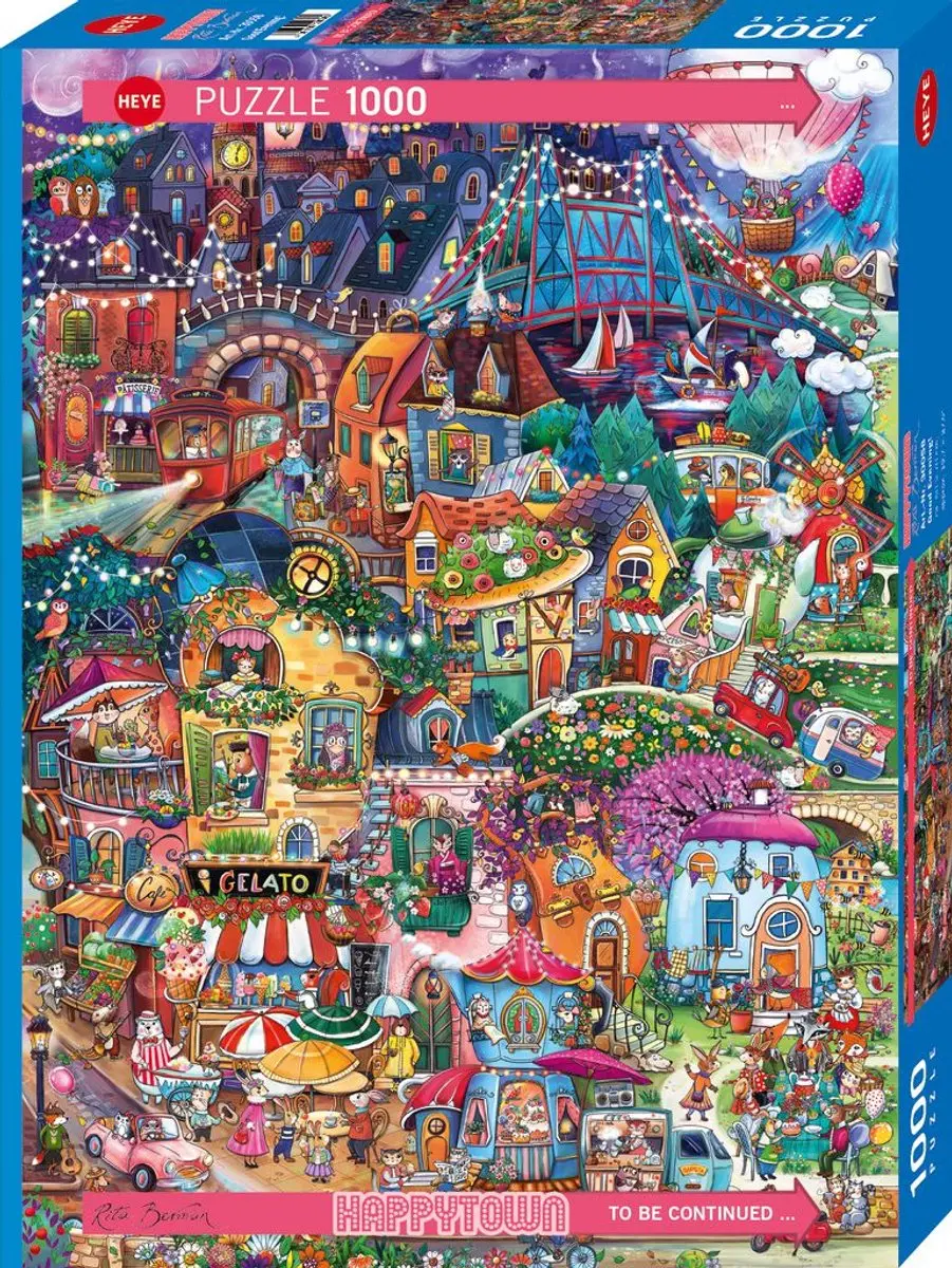Heye Good Evening, Happytown Puzzel 1000 Stuks - Meerkleurig