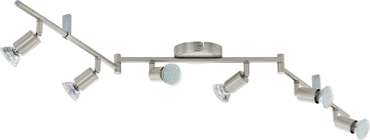 Eglo Buzz Plafondspot - 6 Leds Nikkel-Mat