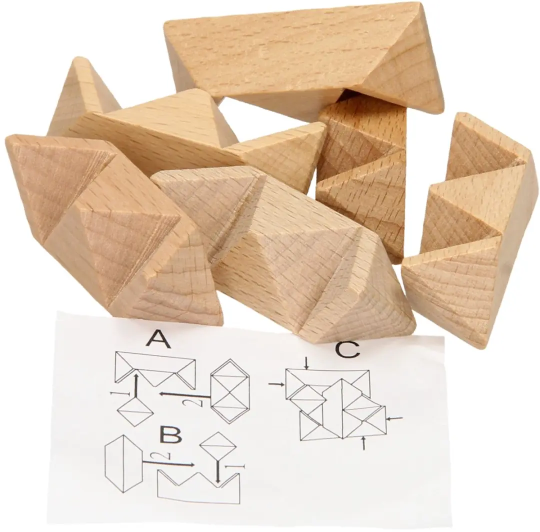 Johntoy Denkpuzzel Houten Puzzel - 99 Stuks - Assorti