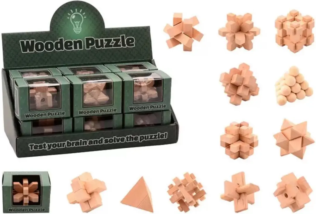 Johntoy Denkpuzzel Houten Puzzel - 99 Stuks - Assorti