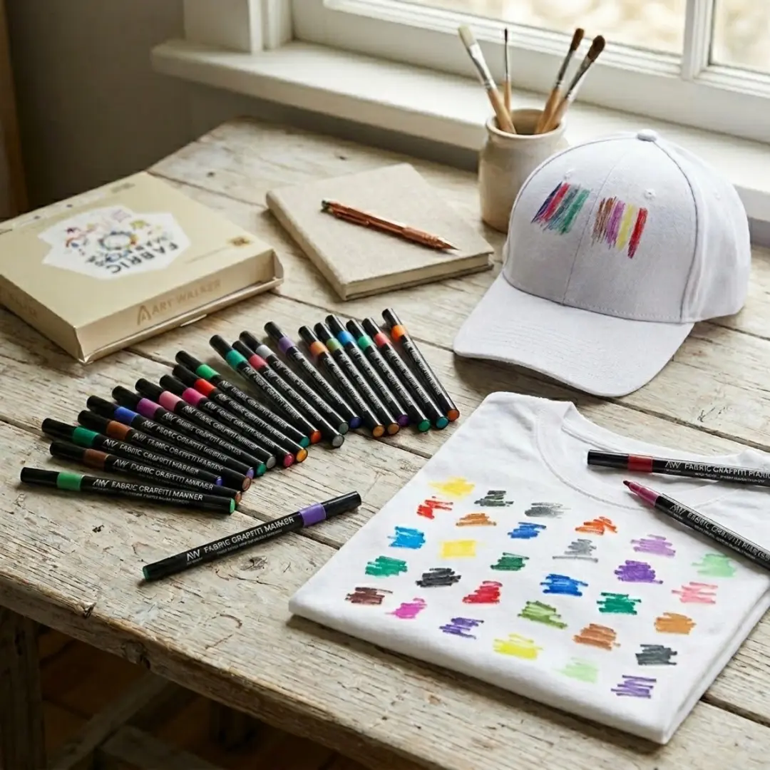 NUVEX Textielstiften Multicolor - 12 Stuks
