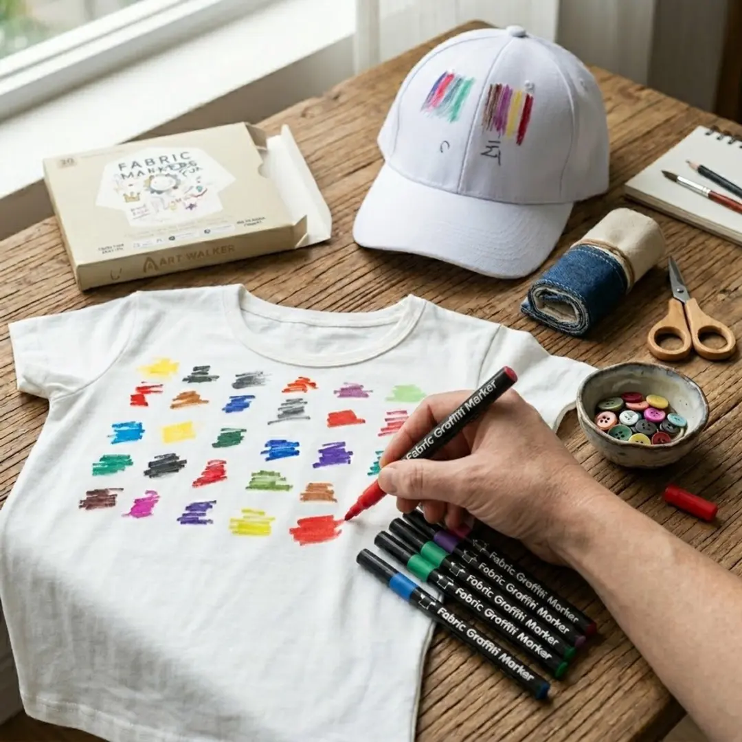 NUVEX Textielstiften Multicolor - 12 Stuks