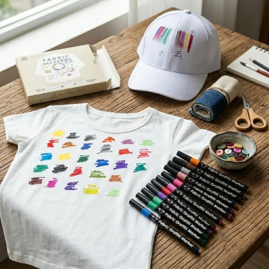 NUVEX Textielstiften Multicolor - 12 Stuks