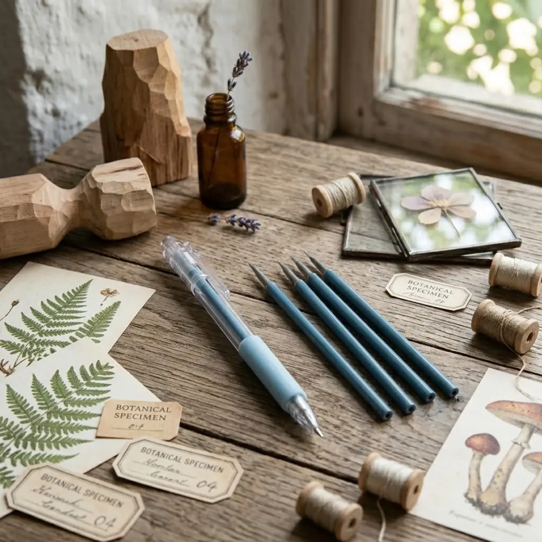 NUVEX Blauw Pen Mes Set 5-delig - Navulbaar - Voor Scrapbooking