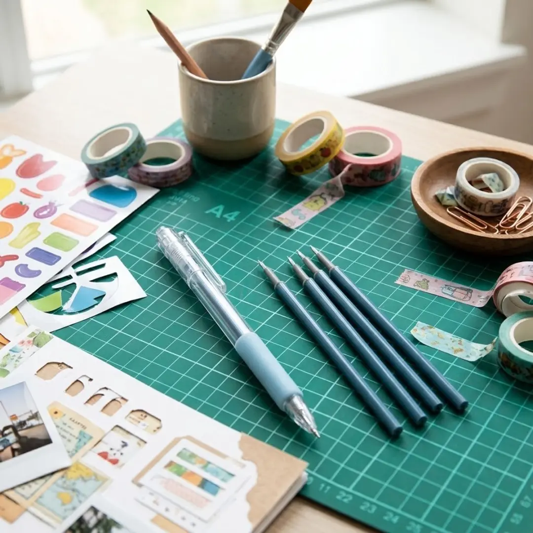 NUVEX Blauw Pen Mes Set 5-delig - Navulbaar - Voor Scrapbooking