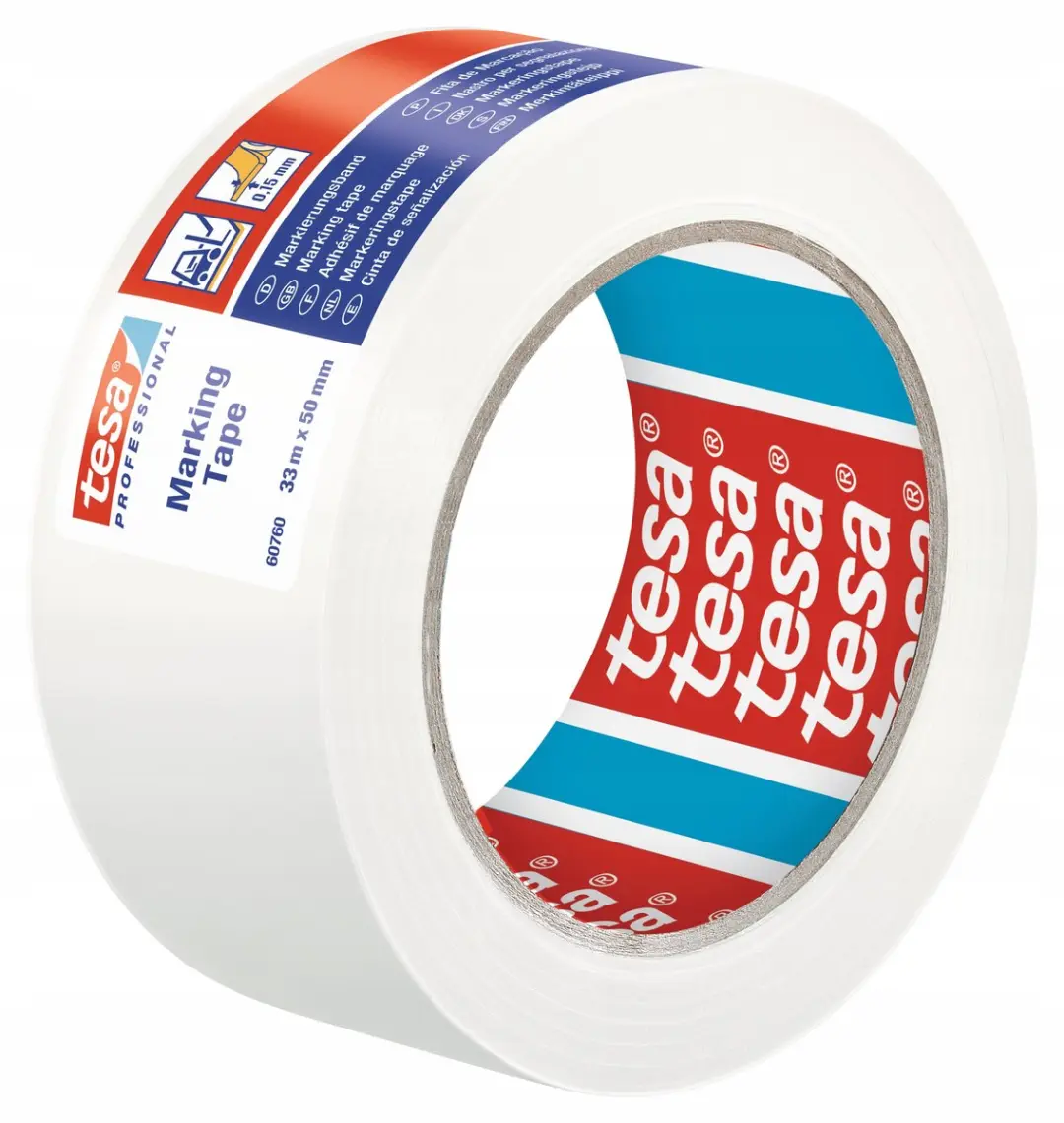 Tesa tesaflex Waarschuwingslint 33m x 50mm - Wit