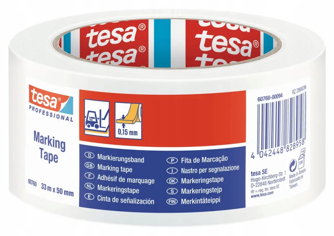 Tesa tesaflex Waarschuwingslint 33m x 50mm - Wit