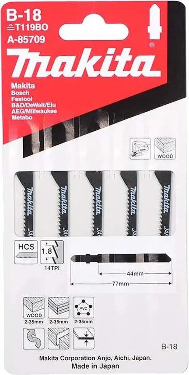 Makita Decoupeerzaagblad Hout T119BO 44mm