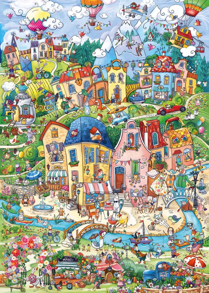 Heye Good Morning, Happytown Puzzel 1000 Stuks - Meerkleurig