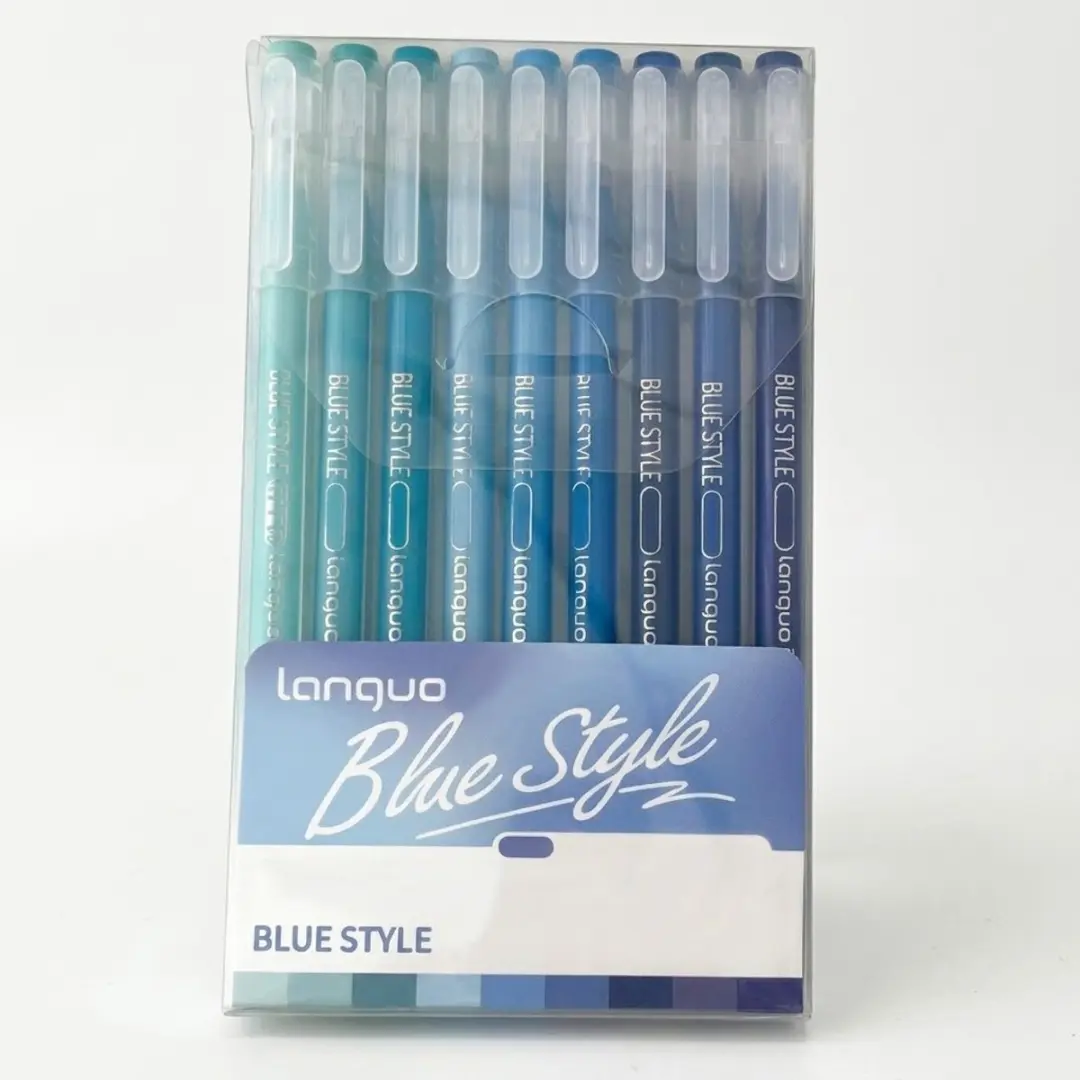 NUVEX Blauwe Gelpennen Set 9 Stuks