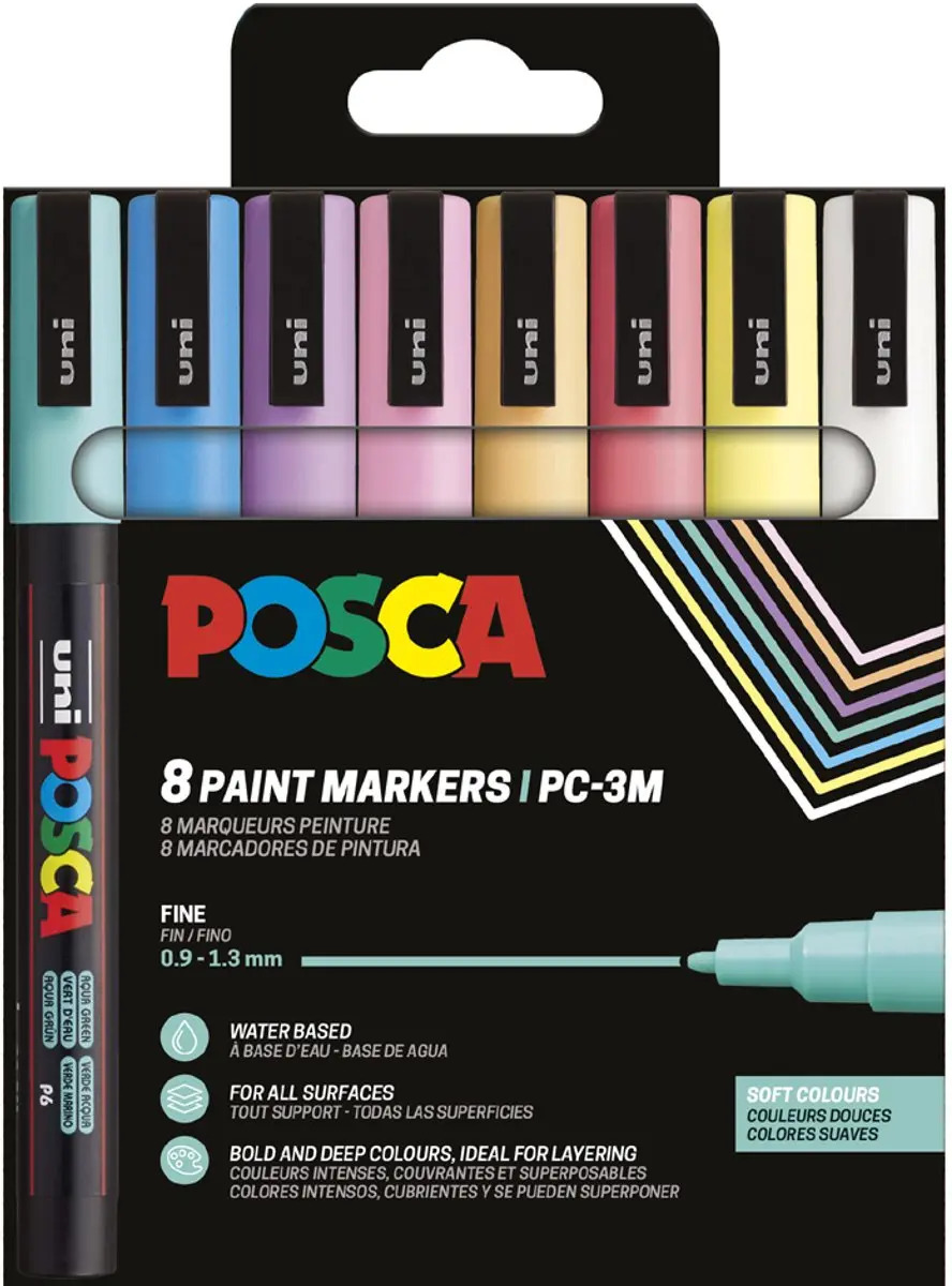 Posca Uni PC-3M Paintmarker - 5mm - 4 Stuks (Blauw)