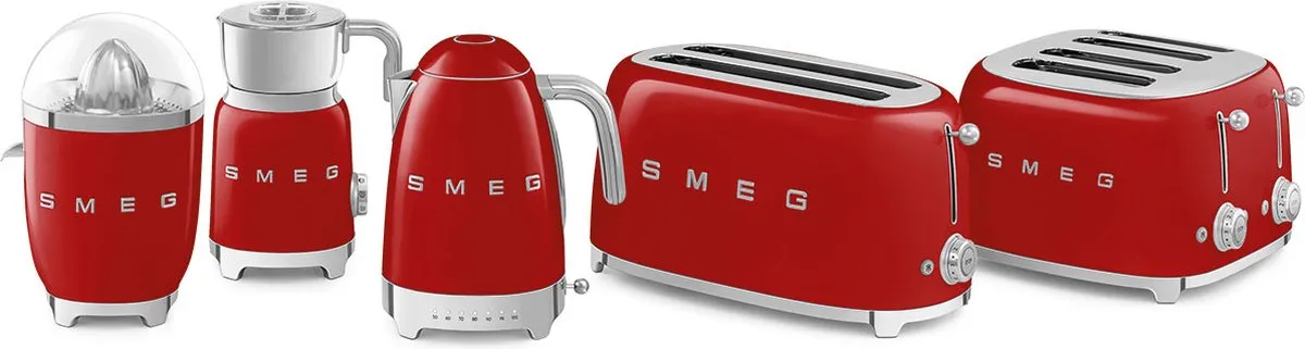 Smeg KLF04RDEU Waterkoker 1,7L - 7 Temperaturen - Rood