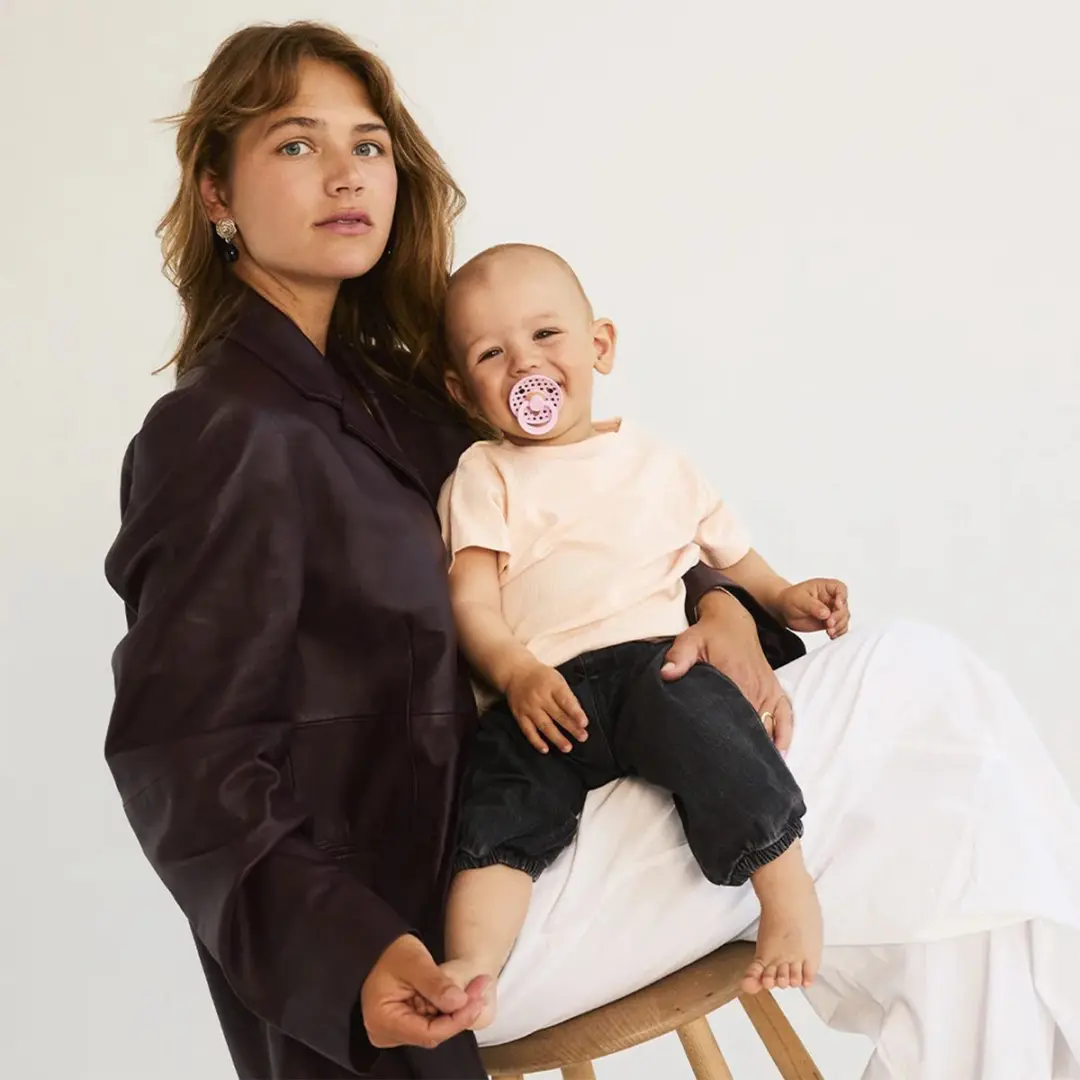 BIBS Studio Polka Fopspeen - 2 Stuks - Baby Pink/Mocha