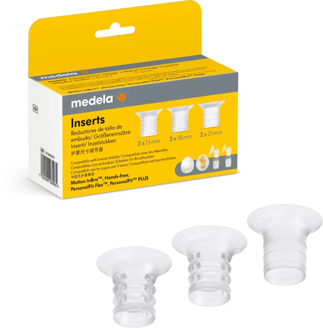 Medela Borstschildinzetstukken - 6 Stuks (2x15/18/21mm) - Transparant/Goud