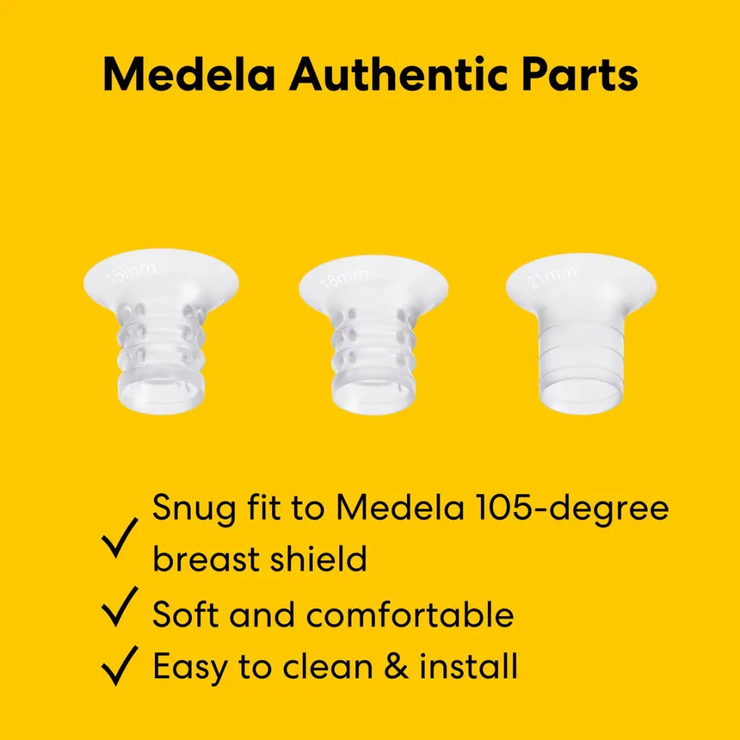 Medela Borstschildinzetstukken - 6 Stuks (2x15/18/21mm) - Transparant/Goud