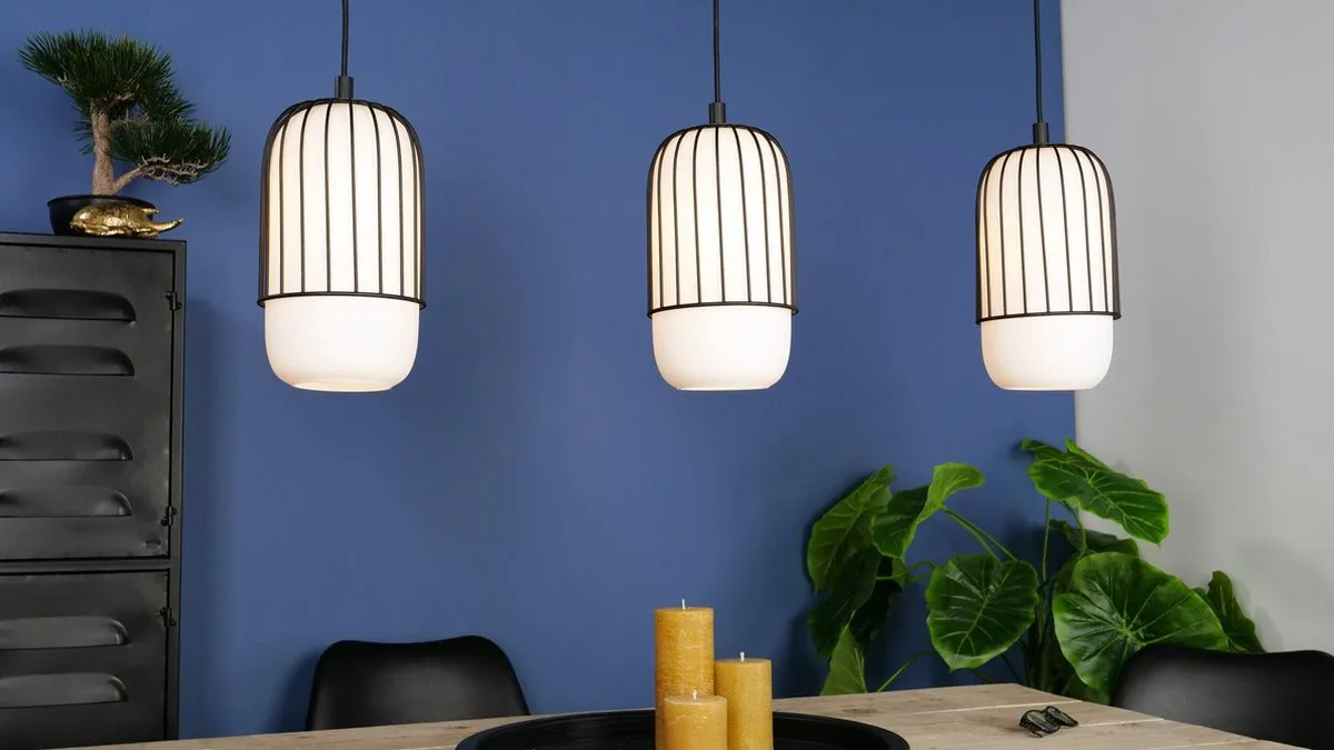 Eglo Muleges Hanglamp E27 - 96cm - Zwart/Wit - afbeelding 6 van 6