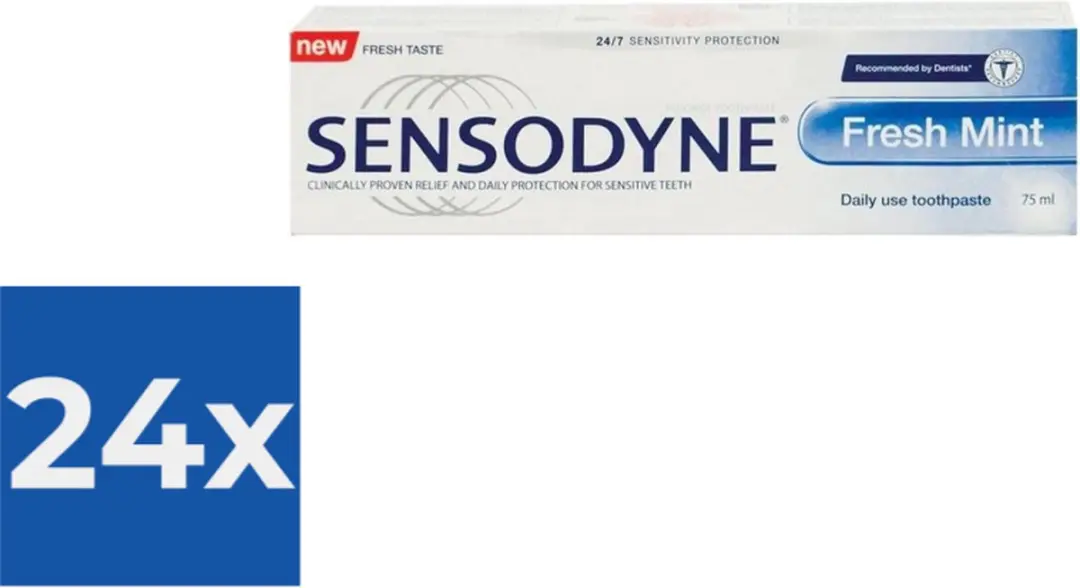Sensodyne Fresh Mint Tandpasta - 24 Stuks (2x75ml x 12)