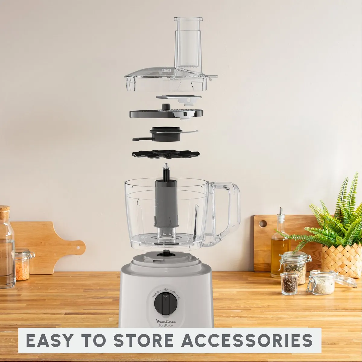Moulinex Easy Force FP242B10 Keukenmachine 800W - Wit