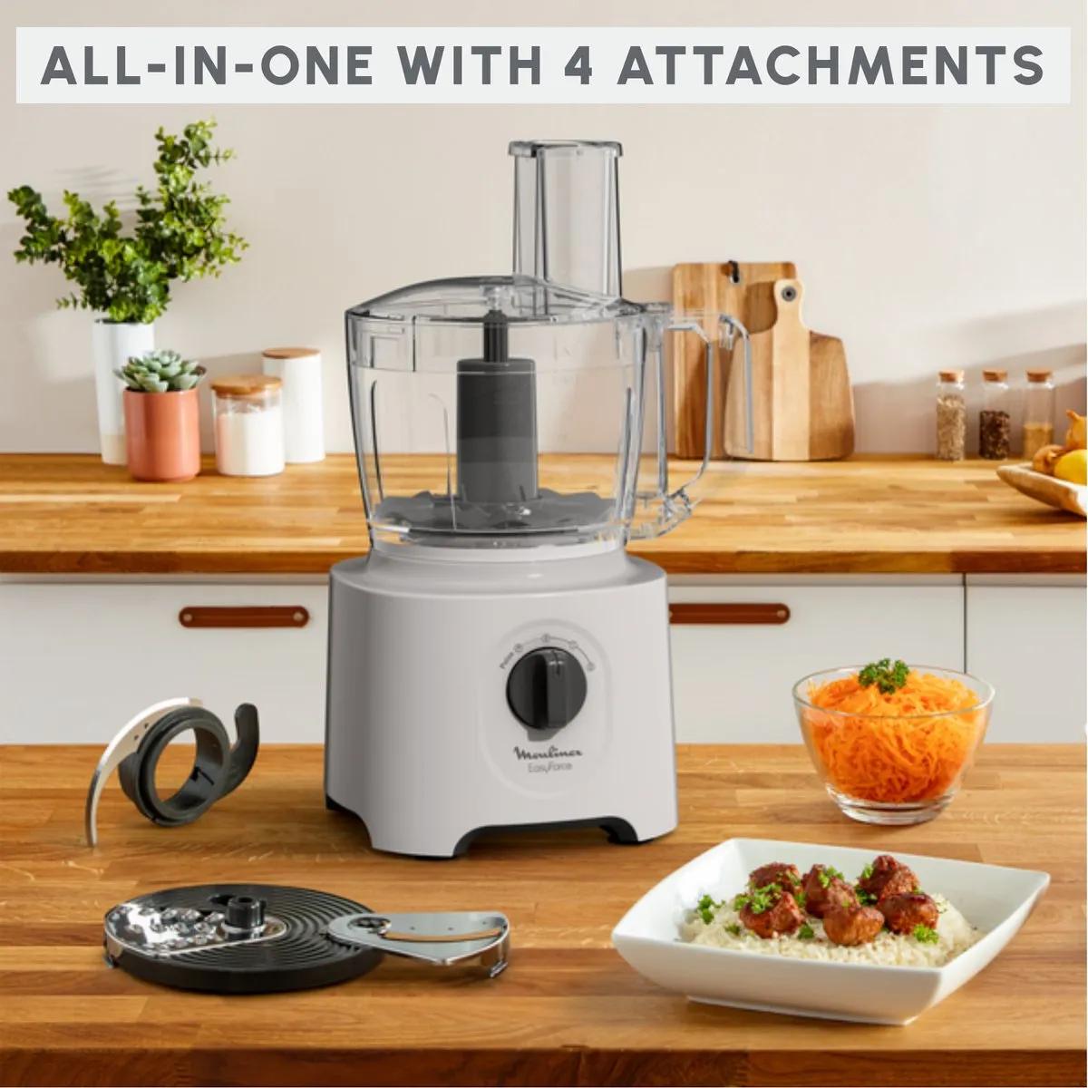 Moulinex Easy Force FP242B10 Keukenmachine 800W - Wit