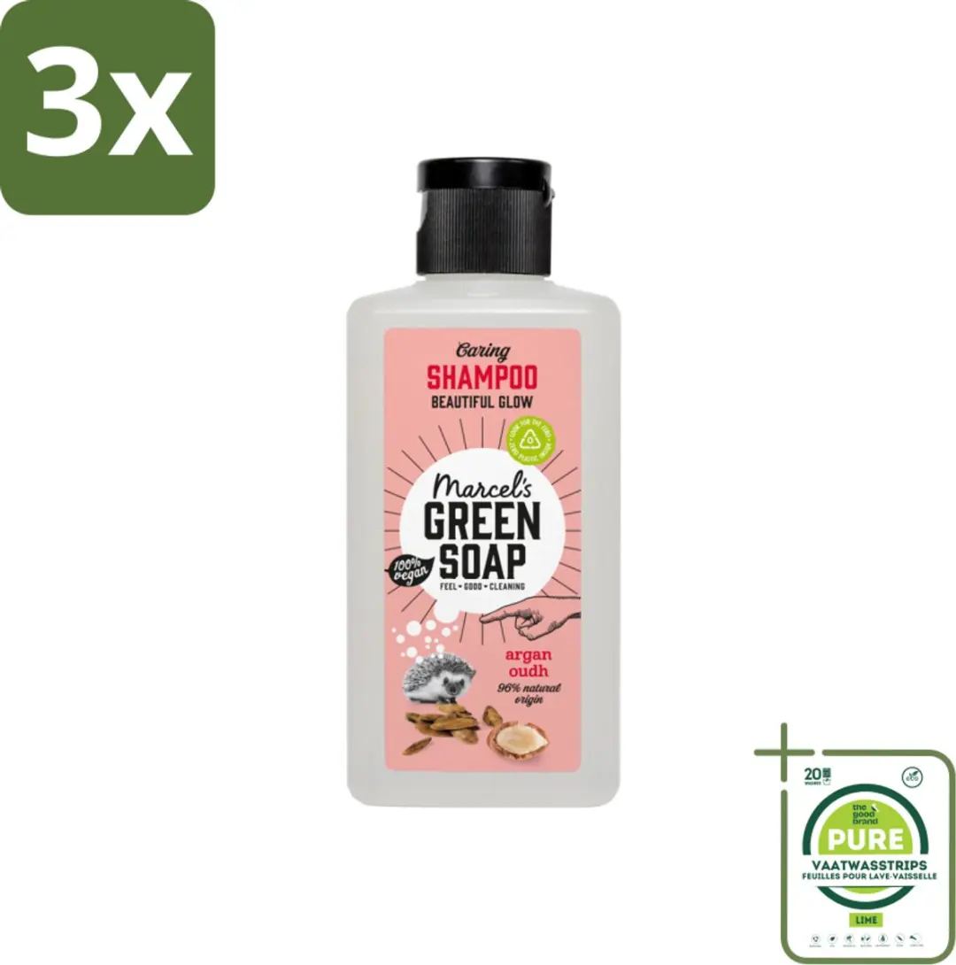 Marcel's Green Soap Argan & Oudh Shampoo 270ml - 3 Stuks