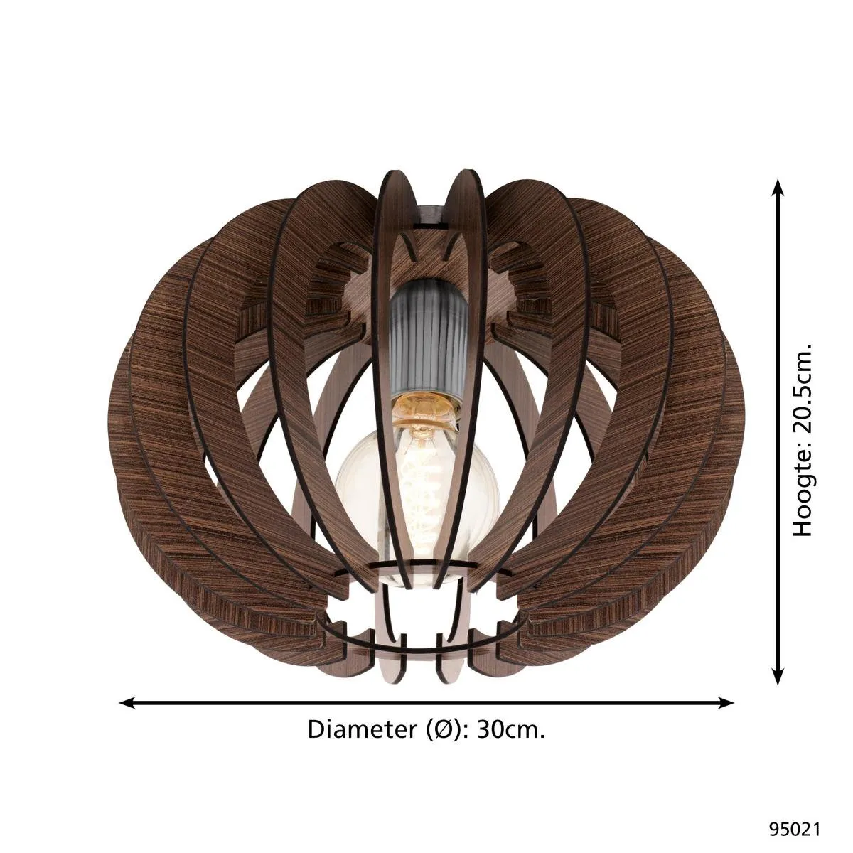 Eglo Stellato Plafondlamp E27 - Ø30cm - Donkerbruin/Nickel