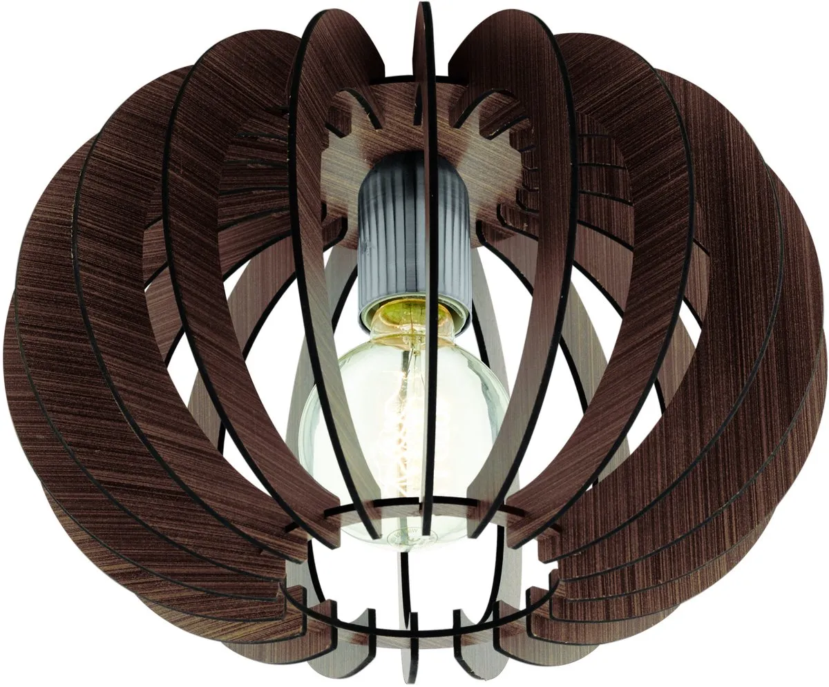 Eglo Stellato Plafondlamp E27 - Ø30cm - Donkerbruin/Nickel - afbeelding 6 van 6