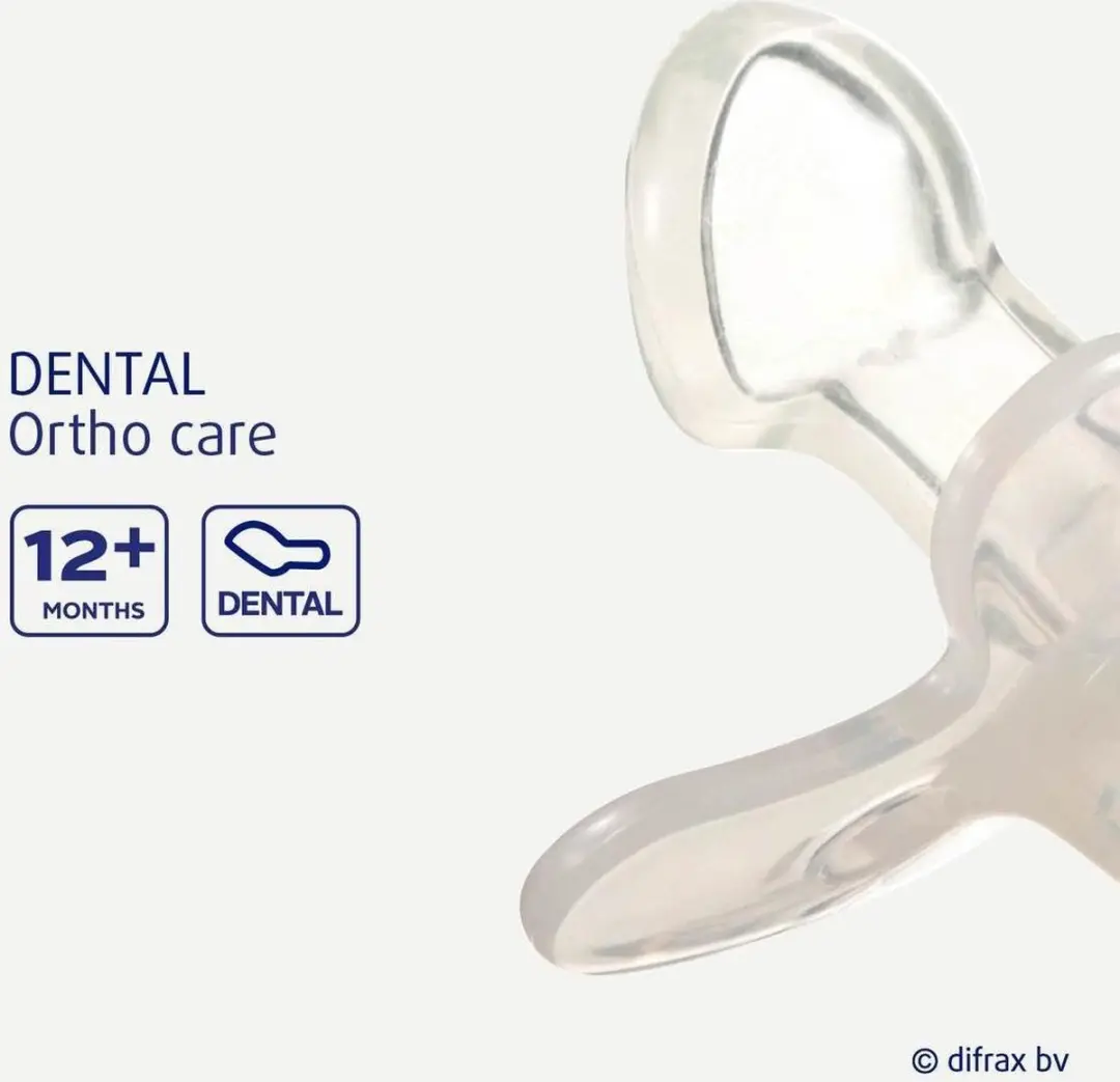 Difrax Fopspeen Dental & Pure 12+ Maanden - Oranje