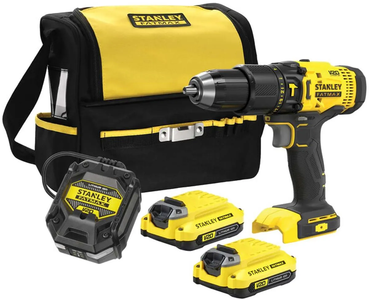 Stanley 18V ACCU-klopboor-/schroefmachine SFMCD711C2S-QW - 2x 1,5Ah