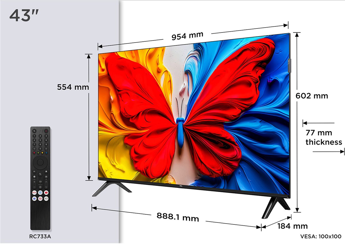 TCL S59K 43S59K tv 109,2 cm (43") Full HD Smart TV Wifi Metallic