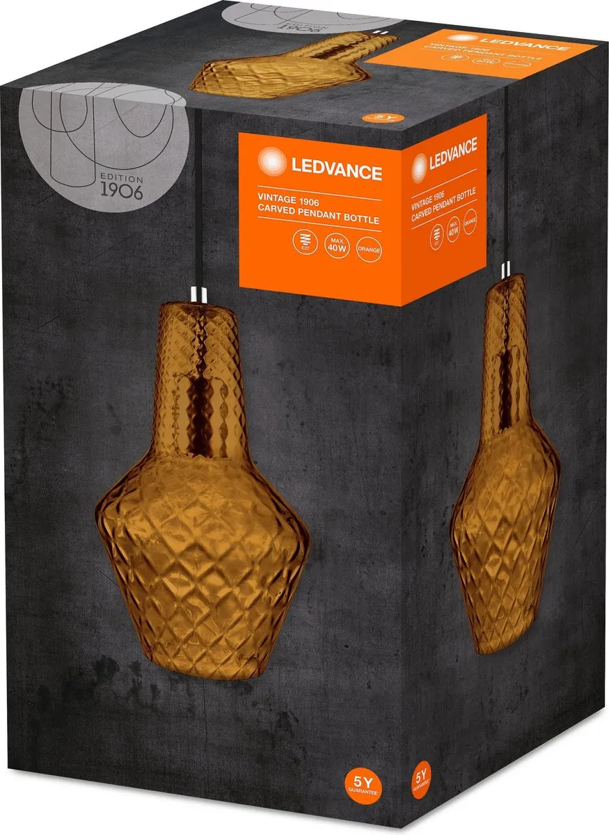 LEDVANCE Vintage 1906 Carved Pendelarmatuur E27 - Orange