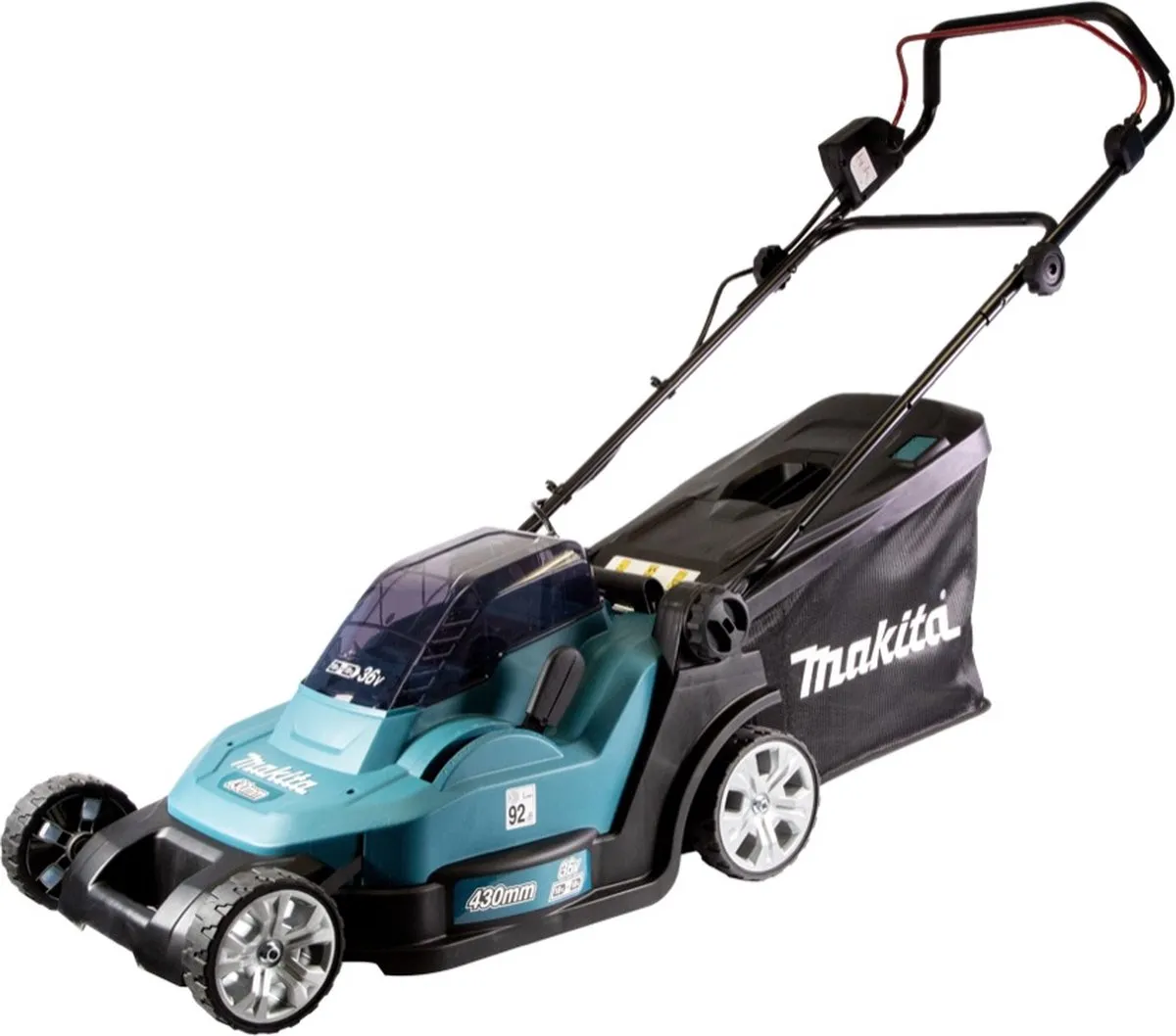 Makita DLM432F2 Accu Grasmaaier 36V - 43cm Borstelloos - 2x 3.0Ah - afbeelding 4 van 5