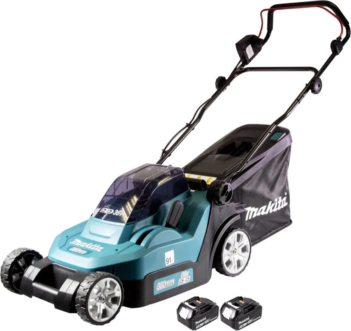 Makita DLM432F2 Accu Grasmaaier 36V - 43cm Borstelloos - 2x 3.0Ah - afbeelding 2 van 5