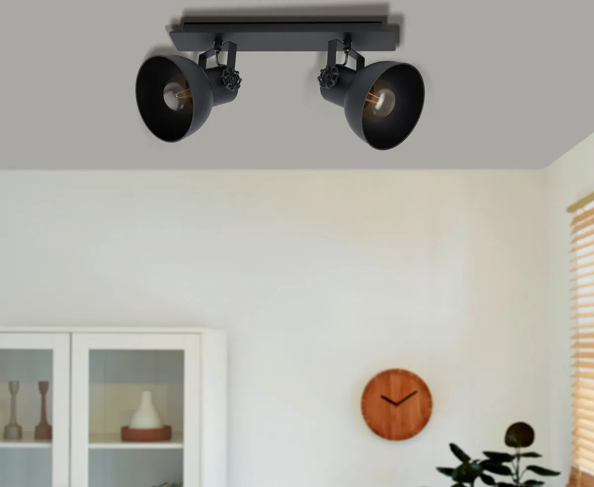 Eglo Barnstaple 1 Spot E27 - 2 Lichtpunten - Zwart