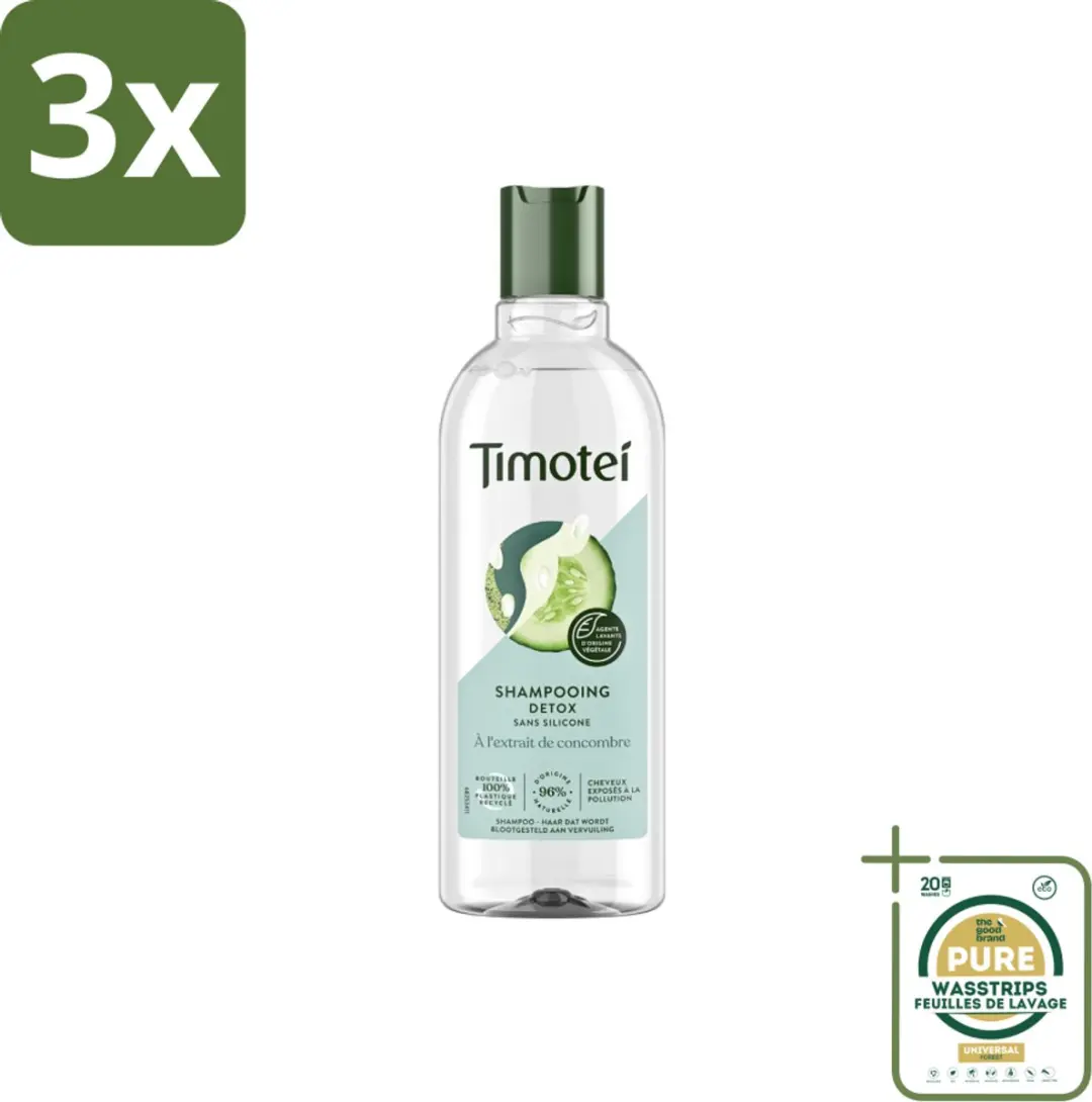 Timotei Shampoo Detox Komkommerextract 300ml - 3 Stuks