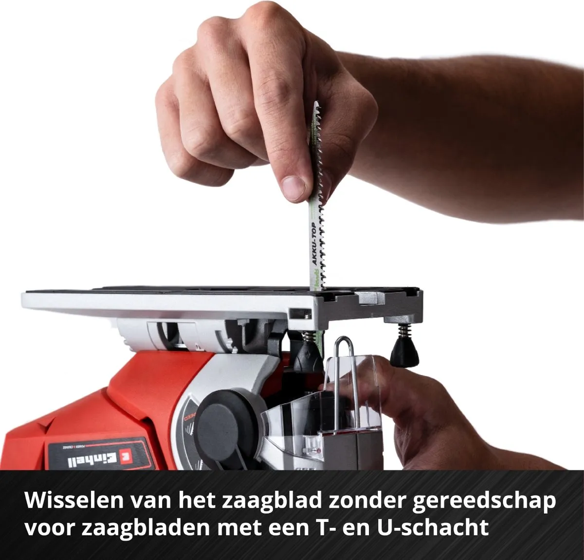 Einhell Accu Decoupeerzaag TE-JS 18 Li Solo - Power X-Change - 18 V/Li-ion - Slaghoogte: 25 mm - Versteksneden: max. 47° - LED-verlichting - Excl. accu en lader