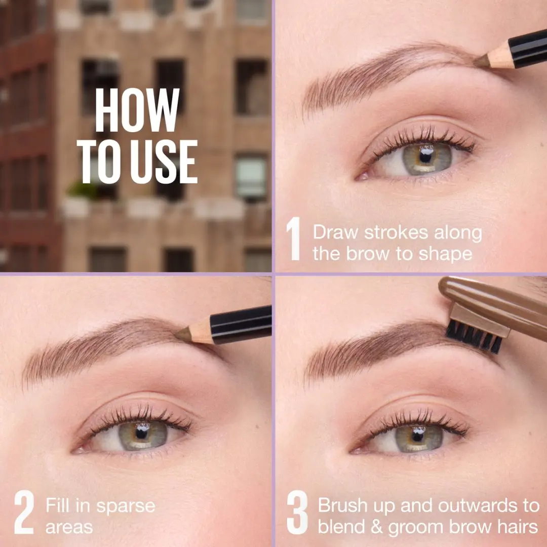 Maybelline New York Quick Shaper Wenkbrauwpotlood Medium Brown - 3 Stuks