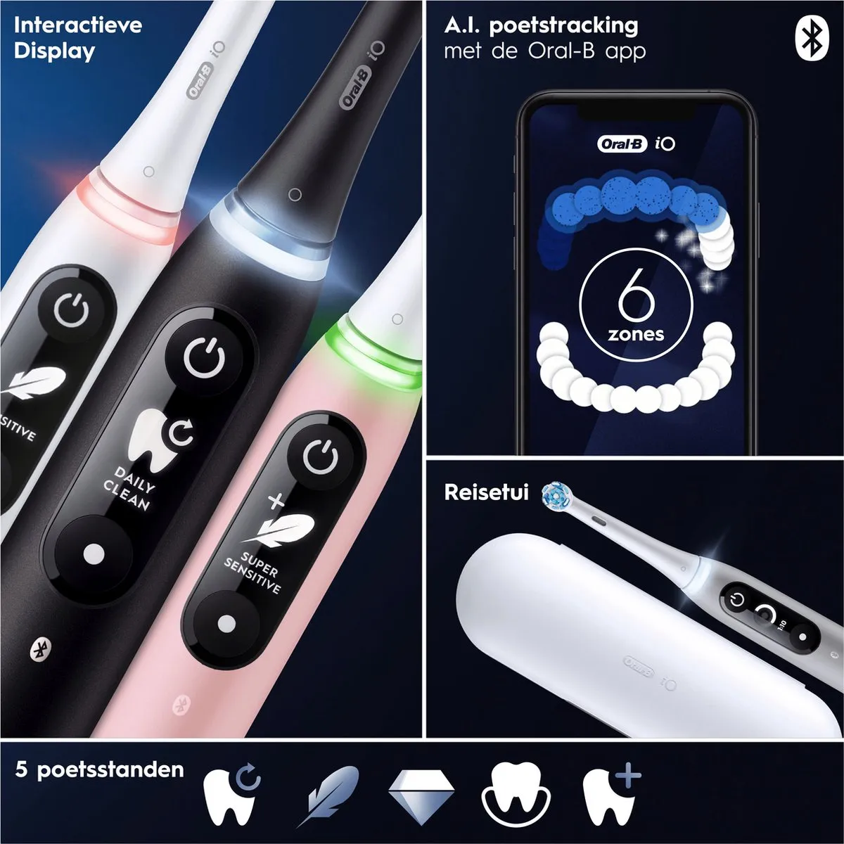 Oral-B iO6 Elektrische Tandenborstel - 5 Snelheden - 2 Stuks