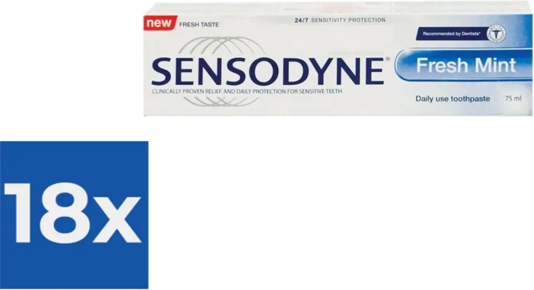 Sensodyne Fresh Mint Tandpasta - 18 Stuks (2x75ml x 9)