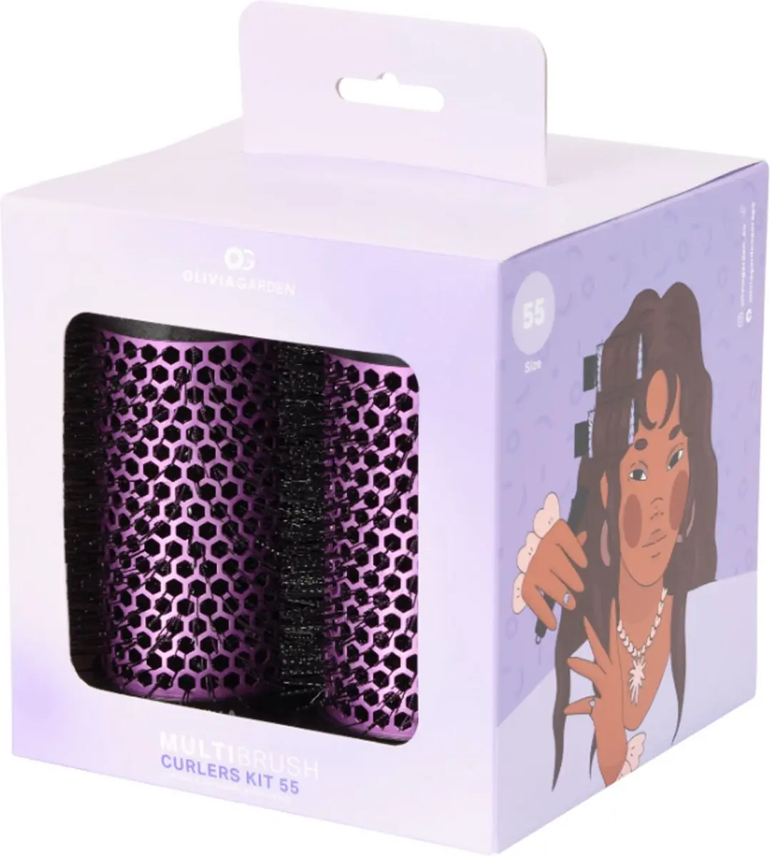 Olivia Garden Multibrush Curlers Kit 55mm - Paars