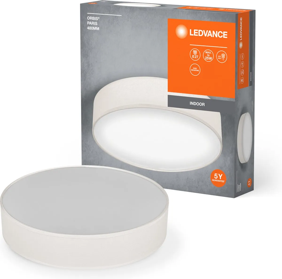 LEDVANCE Orbis Paris Plafondlamp 480mm Beige - 2x E14