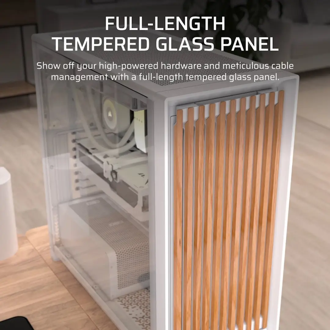 Corsair FRAME 5000D Wood RS PC-behuizing - Wit