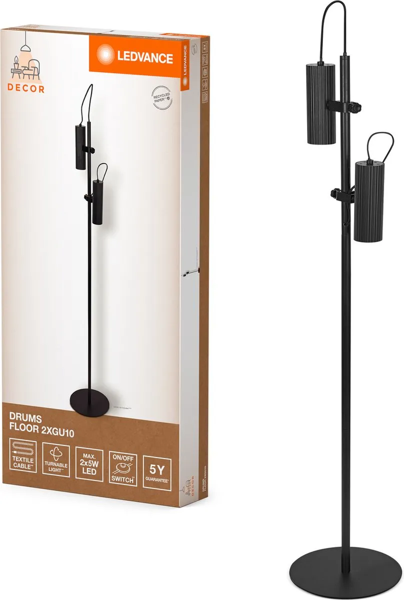 LEDVANCE DECOR Drums Vloerlamp - Zwart