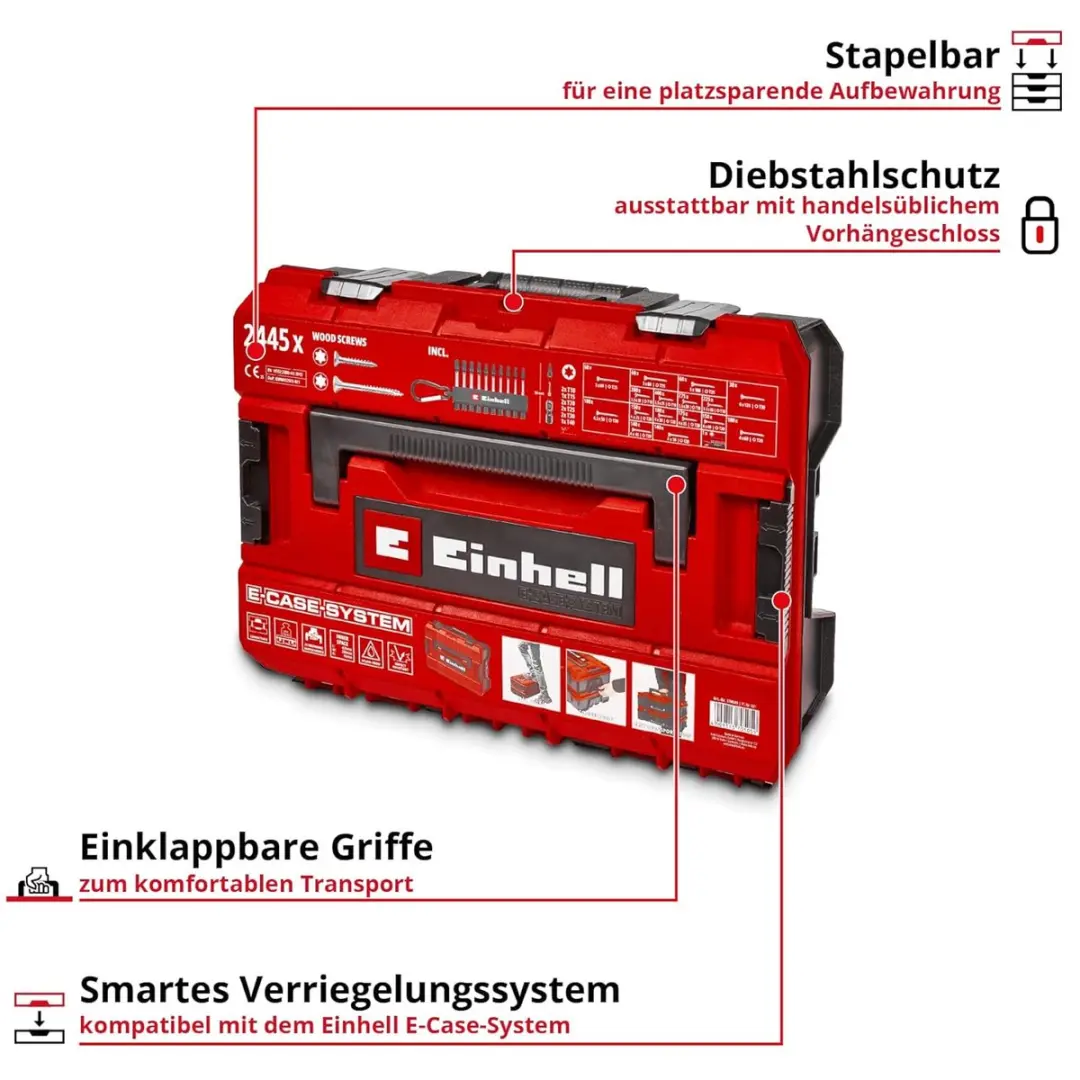 Einhell E-CASE Schroevenset 2445-delig - T-aandrijving - S2-staal - afbeelding 6 van 6