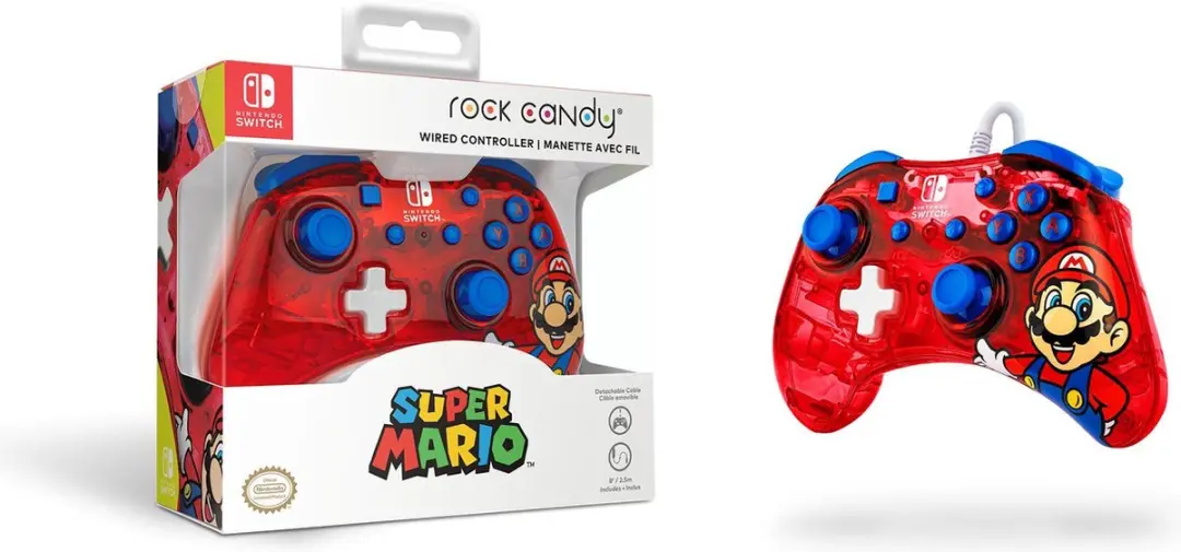 PDP Rock Candy Nintendo Switch Controller Mario - Blauw/Rood