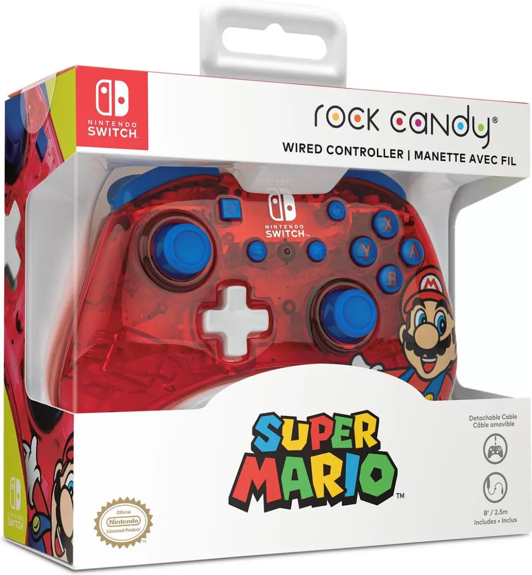 PDP Rock Candy Nintendo Switch Controller Mario - Blauw/Rood