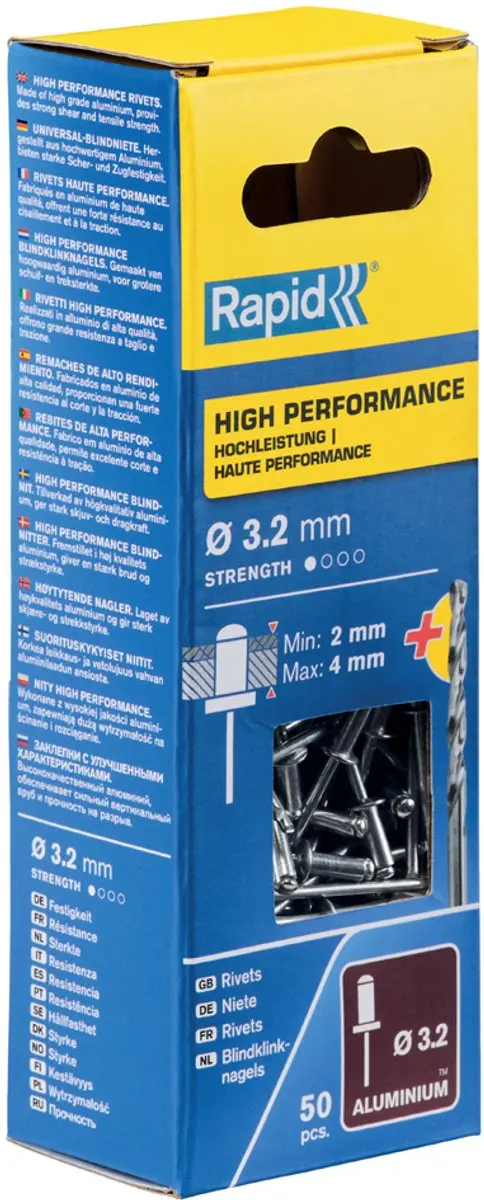 Rapid Klinknagels Boor Ø4x10mm Aluminium 50 Stuks