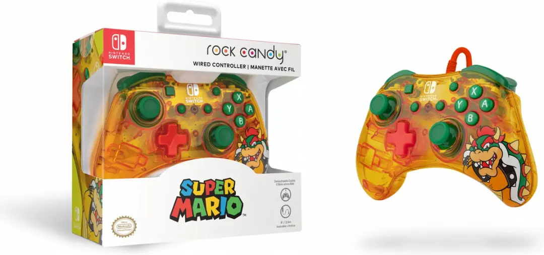PDP Rock Candy Bedrade Controller 500-181-BOW - Nintendo Switch - Geel/ Groen
