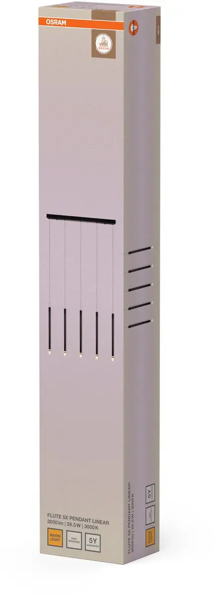 Osram Decor Flute LED Hanglamp 36W - Zwart - 3000K - afbeelding 6 van 6